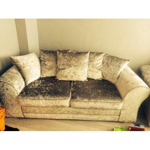 2 & 3 seater full crushed velvet sofas for sale brand new