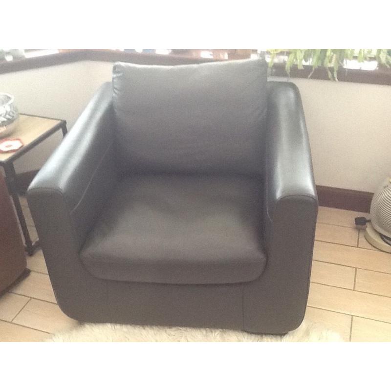 Two IKEA Smogen Real leather armchairs.