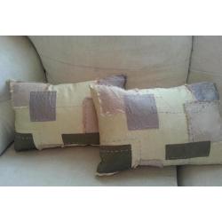 100% silk Laura Ashley Gold Purple Cushions