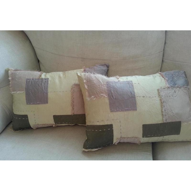 100% silk Laura Ashley Gold Purple Cushions