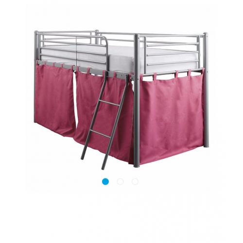 Metal Mid Sleeper bed x2 (one boys and one girls mattress included)