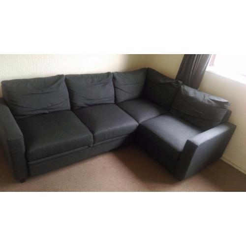 Fabric charcoal Double sofa bed, with storage.
