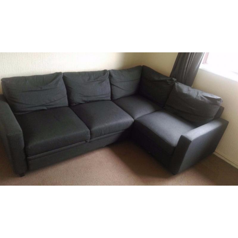 Fabric charcoal Double sofa bed, with storage.