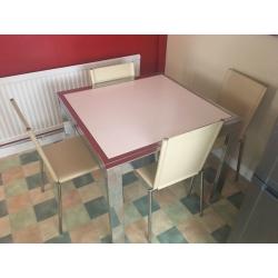Dining Room Table and X 4 Chairs
