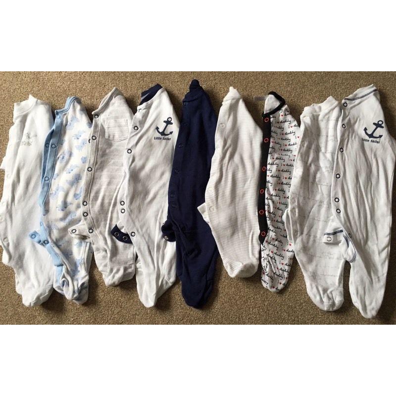 Baby boy sleepsuits first size