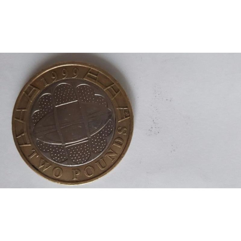 1999 Rugby world tournament 2 pound coin