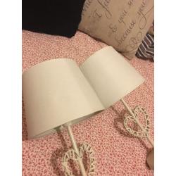 2 X heart effect lampshades