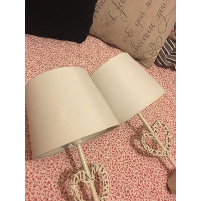 2 X heart effect lampshades