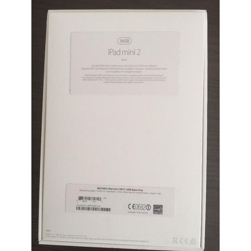 iPad mini 2 new, 16GB Wifi, black and space grey.
