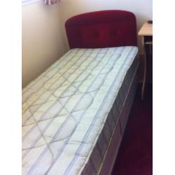 Beautiful single bed with mattress and headboard