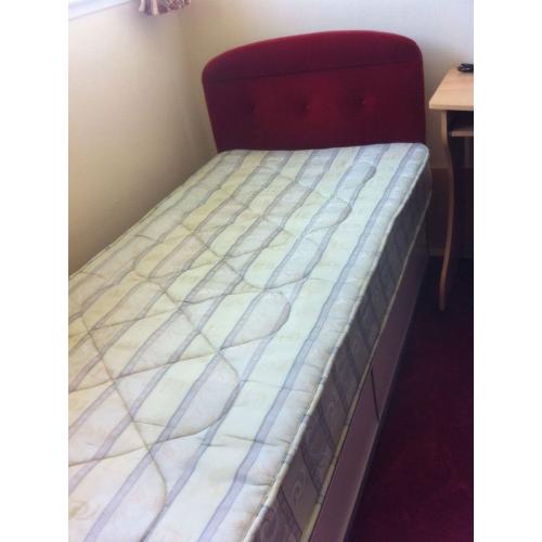Beautiful single bed with mattress and headboard