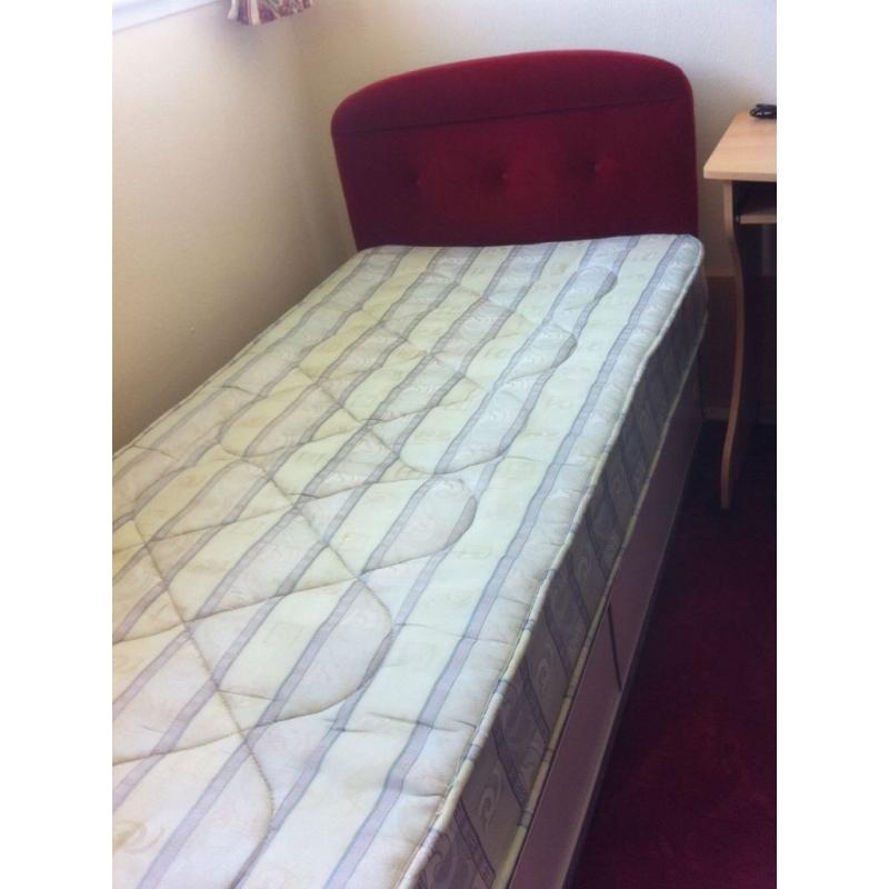 Beautiful single bed with mattress and headboard
