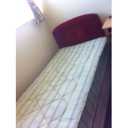 Beautiful single bed with mattress and headboard