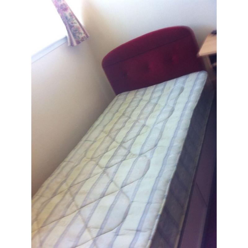 Beautiful single bed with mattress and headboard