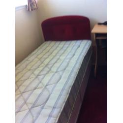 Beautiful single bed with mattress and headboard