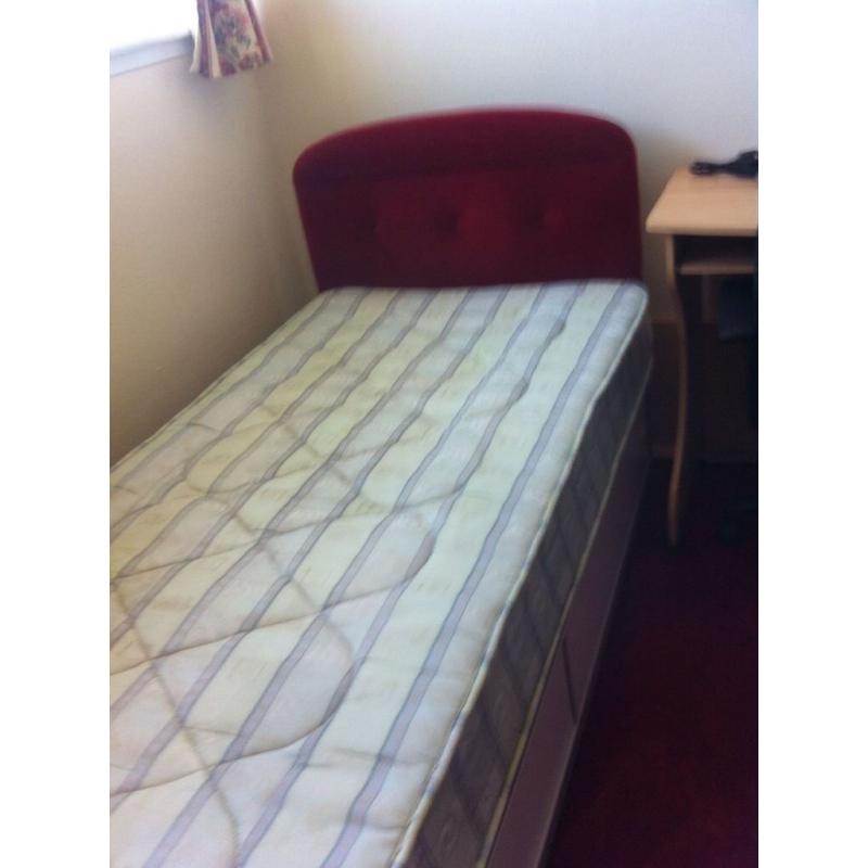 Beautiful single bed with mattress and headboard