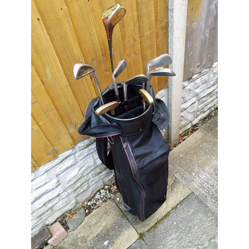 Golf clubs and bag