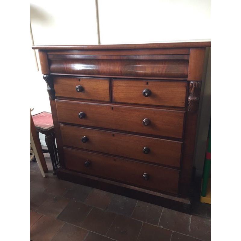 Scottish Victorian tall chest of drawers