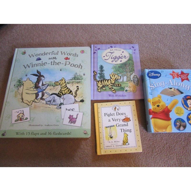 Bundle of Disney books - Winnie the Pooh, Tigger, Piglet and Singalong book with CD