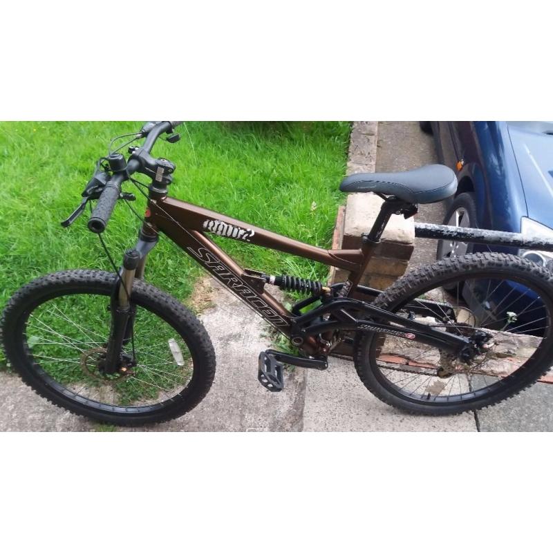 saracen raw 2 down hill/ mountain bike