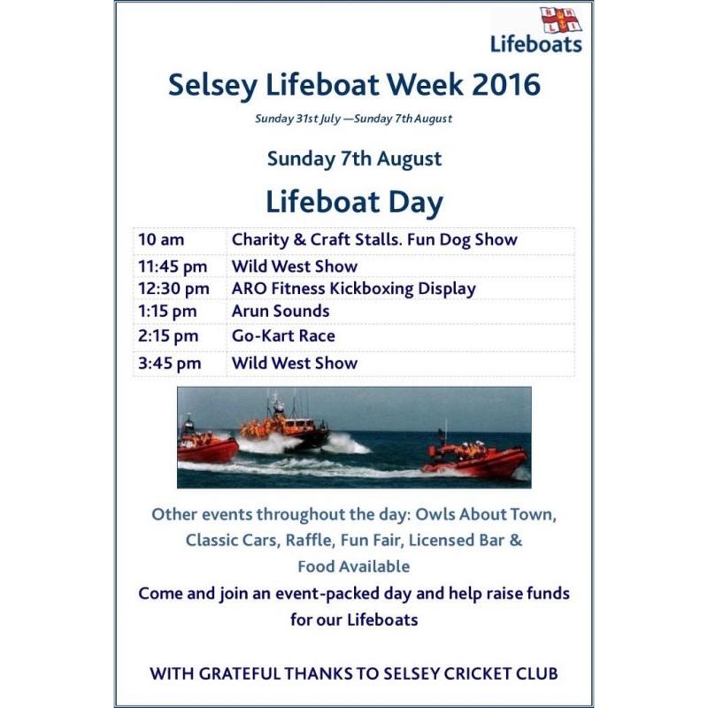 Selsey RNLI weekend at Selsey Cricket Club