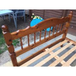 antique pine bed with headboard