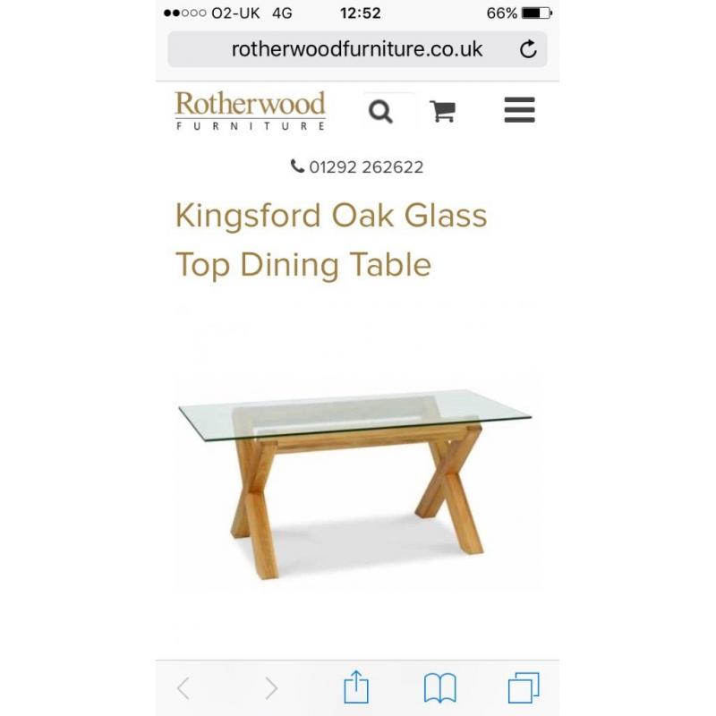Oak and glass dining table
