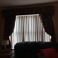 Red and brown curtains