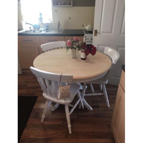 Shabby chic dining table and chairs