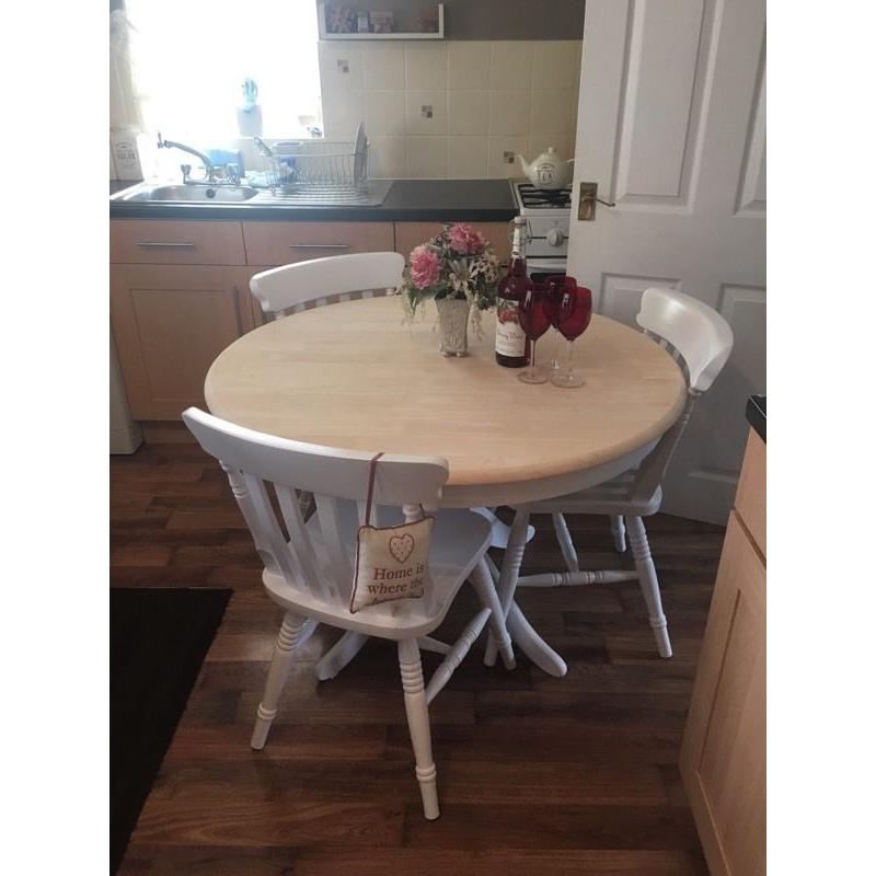 Shabby chic dining table and chairs