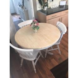 Shabby chic dining table and chairs