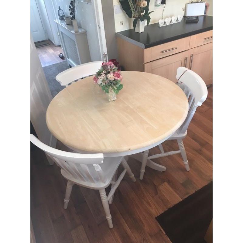 Shabby chic dining table and chairs