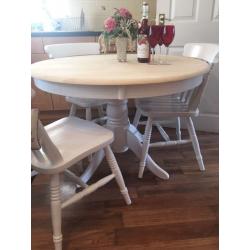 Shabby chic dining table and chairs