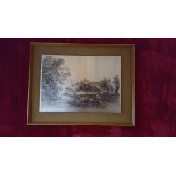 Vintage Original Hand Produced By Craftsmen Picture on Stainless Steel"Postoral"
