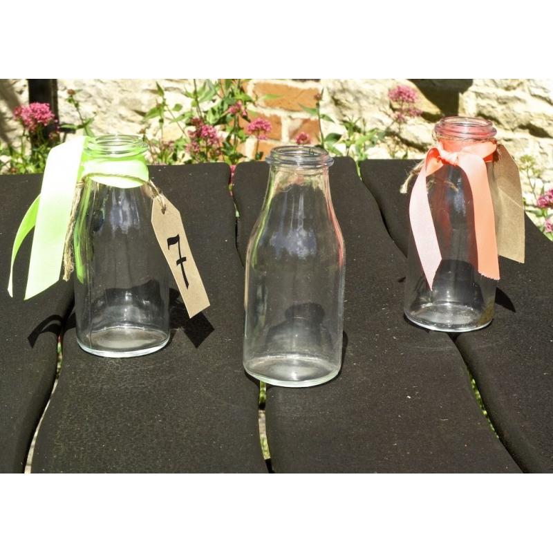 Decorative miniature milk bottle vases