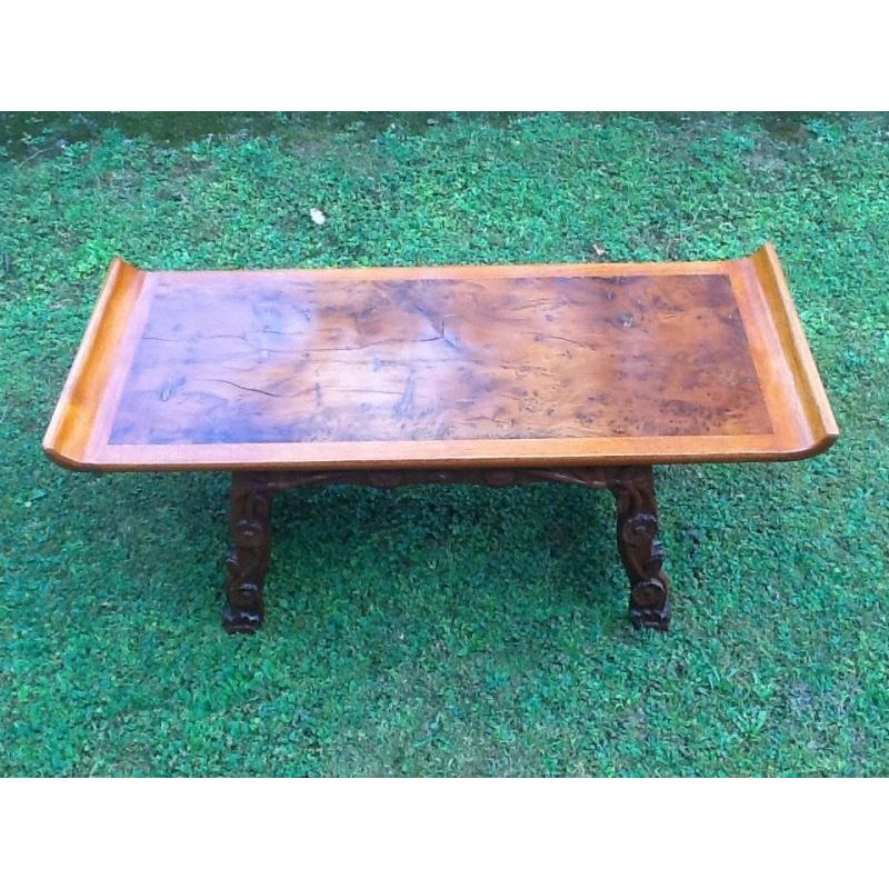 Cracked and burred walnut coffee, side or occasional table