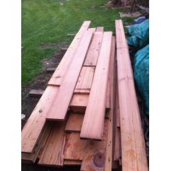 Pitch pine floorboards
