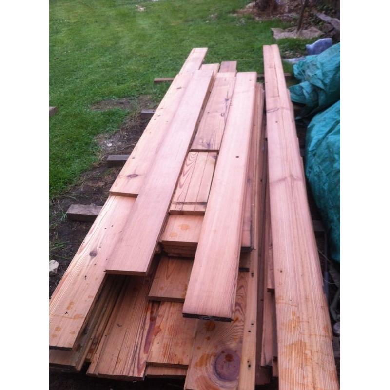 Pitch pine floorboards