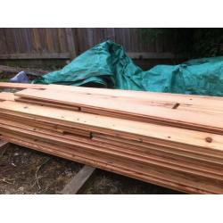 Pitch pine floorboards