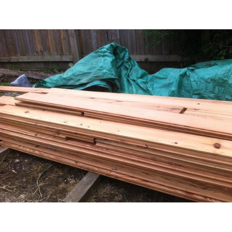 Pitch pine floorboards
