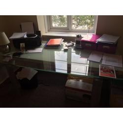 Glass dining room table or office desk