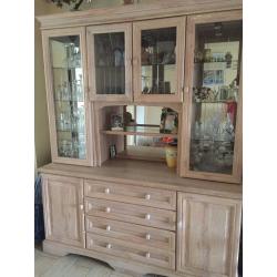 Limed Oak Glass topped Dresser