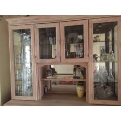 Limed Oak Glass topped Dresser