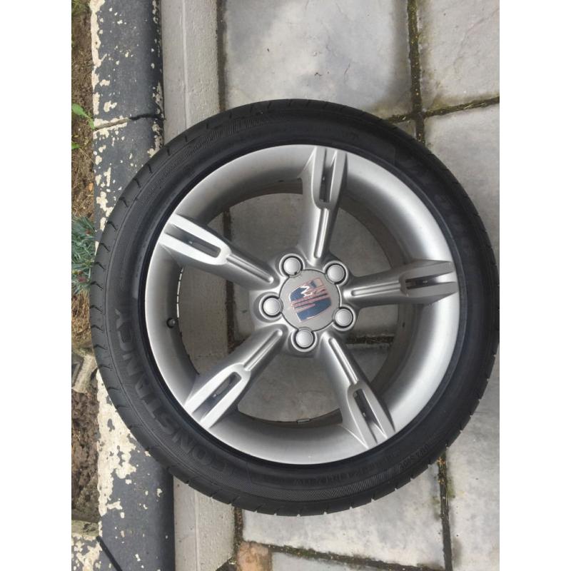4x Genuine 17" SEAT FR rims with brand new 225/45/17 budget tyres