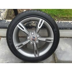 4x Genuine 17" SEAT FR rims with brand new 225/45/17 budget tyres