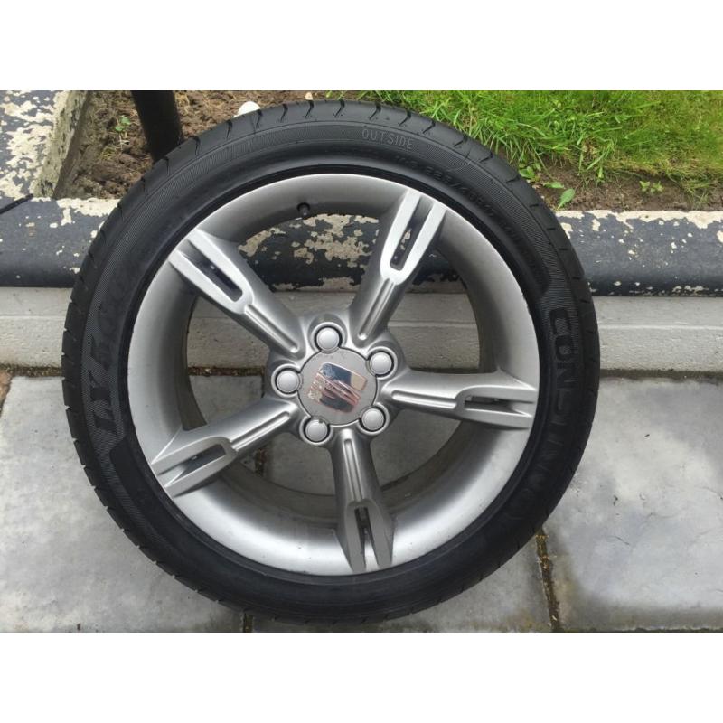 4x Genuine 17" SEAT FR rims with brand new 225/45/17 budget tyres