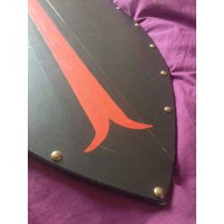 Hand Made Wooden Crest Knights Templar Painted Re-Enactment Shield Costume Stage LARP
