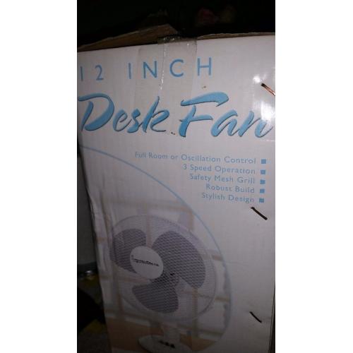 Table fan boxed up