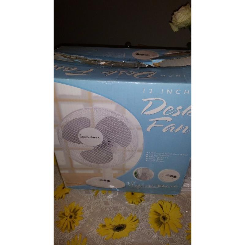 Table fan boxed up