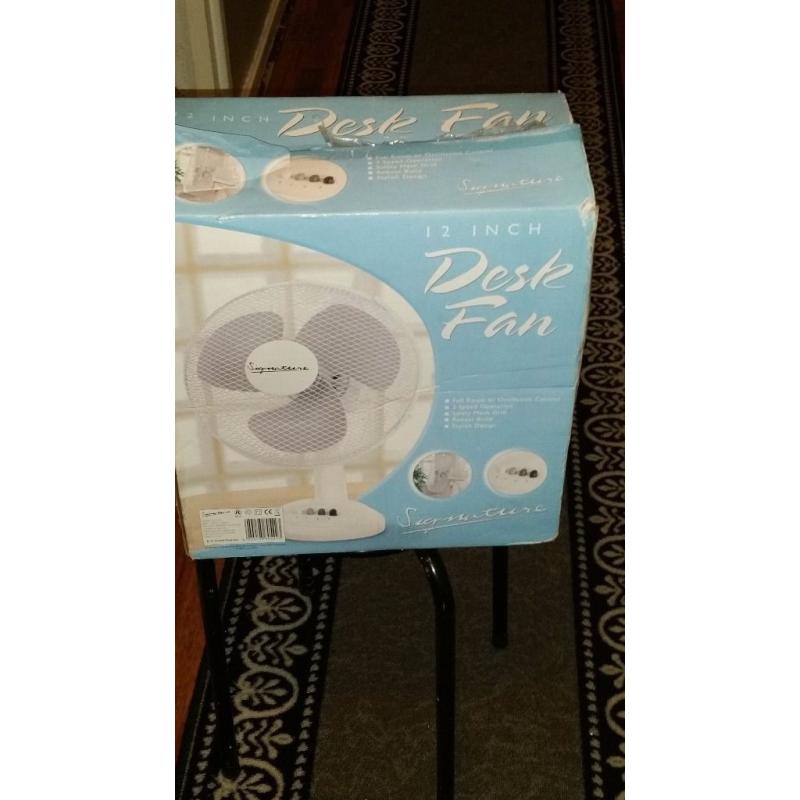 Table fan boxed up